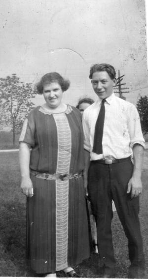 William J on the right -- and is it Aunt Jennie Dumes on the left?
 (~1929)