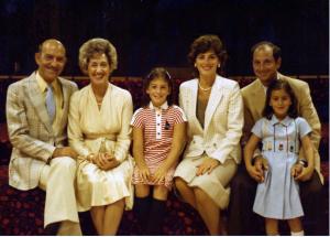 L to R: William S. Dumes, Elaine Dumes, Barbara Marshall (?), Sharon Dumes Marshall, Steven Marshall, Abby Marshall (?) (1980)