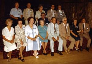 1929 reunion group, side view

People left from the 1929 reunion, in the same positions as that photo.

Back row, L to R: William I. Dumes, William S. Dumes, Jeannette Dumes Karp, Hy Dumes, Heiman Lieberman

Middle row: Eugene Vinik

Front row, L to R: Ruth Fishman Zimbler, Blanche Schultz Katz, Lillian Dumes Zoll, Freda Fialco Dumes, Sol Dumes, Nate Lieberman, Mildred Dumes Dansker, Stan Dumes (1980)