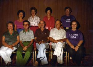 Children of Louis Dumes & spouses

back row, L to R: Irene Melcher Dumes, Elaine Dumes, Rose Dumes, Sam Zoll

front row, L to R: Jeannette Dumes Karp, Hy Dumes, William S. Dumes, Sol Dumes, Lillian Dumes Zoll (1980)