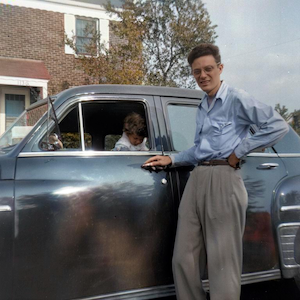 Nate Lieberman and daughter Stephanie in the window.