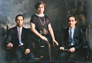 Karp Siblings, Ben Karp, sister Fannie Karp, and brother-in-law Morris Karp.  Fannie and child died in childbirth. Ben married Jeannette Dumes.  (~1926)
