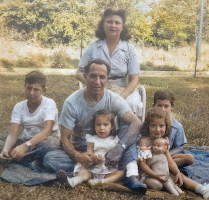 Ben, Jeannette and family. Sol, Ben, John, Beverly and Karen in front.  Jeannette in back.<br><br>