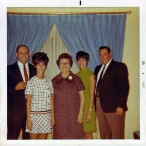 L to R: John Karp, Karen Karp Finkelstein , Jeannette Dumes Karp, Beverly Karp Mahone, Sol Francis Karp (1969)