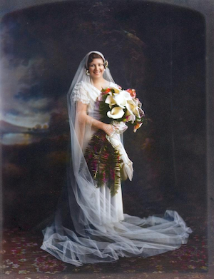 Jeannette Dumes Karp wedding photo.  January 22, 1933.
