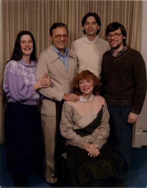 Sandra Dumes, Stan Dumes, Harold Dumes, Bruce Dumes, Phyl Dumes in front. (1985)