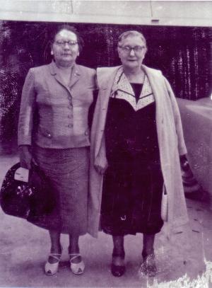 Anna Dumes Schultz and Becky Dumes Lieberman (~ 1955?)