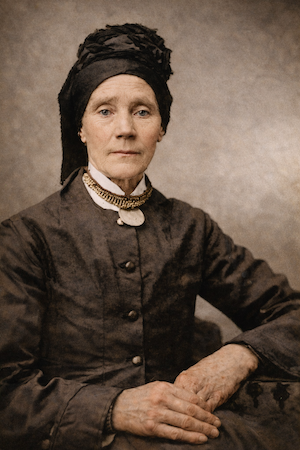 Freidel Fialkov, grandmother of Freda Fialco Dumes, great-great-grandmother of me [Bruce Dumes]. I'm guessing at the date. 