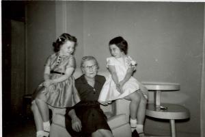 Rebecca Lieberman with granddaughters Lynn and Judy (Jaellayna) (1951)