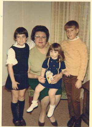 Jeannette with grandchildren Lori, Beth and Steve
 (~1969)