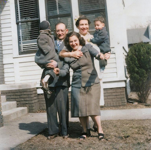 Louis and Rebecca Dumes with daughter-in-law Evelyn Dumes, and her sons, Michael and Ricky. 