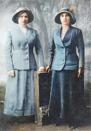 Rebecca Stein Dumes on the left with an unknown friend on the right. 