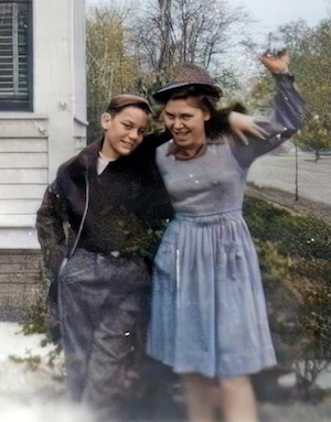 Mildred and Stan Dumes at House on 2nd St<br>