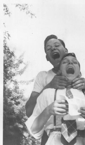 Stan Dumes in front, Sol Dumes behind him.

 (~1940)