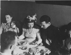 Mildred & Dave Dansker Wedding Head Table
from left:
Freda Dumes, Mildred Dumes Dansker, Dave Dansker (1944)