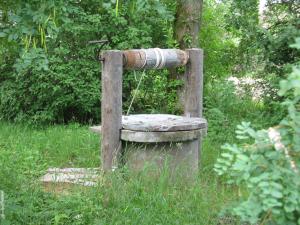 Well near Tanya's apartment in Vishki.  Marina remembers drawing water from this well when she was young. (2009)