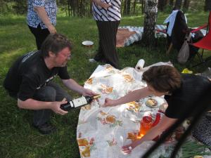 Bruce pouring wine. (2009)