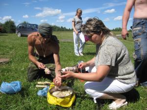 Sergey and Tanya making Shashlik (shish-ka-bob) (2009)