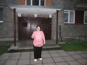 Julia in front of her apartment (2009)