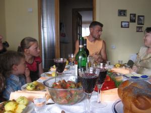 Max, Nastya, Sergey, Tanya at Elena and Sergey's apartment (2009)