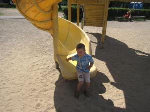 Max coming down slide (2009)