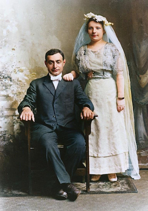 Max Fishman/Fannie Dumes wedding photo.<br>