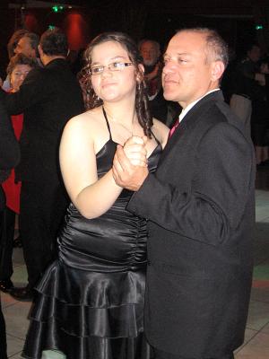 Yuri Khitrin, a grandson of Sora Dumesh Khitrin, with his daughter Rina Khitrin, great-granddaughter of Sora Dumesh Khitrin on her Bat-Mitzva, December 22, 2007 (2007)