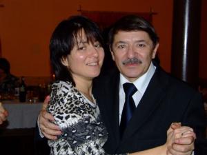 Vulf Dumesh, grandson of Genoch Dumesh, is dancing with his daughter Anna during his 70th birthday party. (2009)