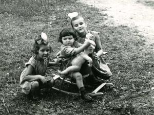 From left to right: Eugenia Dumesh (Valder), Evgenija Hodak Bort, Olga Dumesh Mikheev (1958)