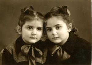  From left to right: Olga Dumesh Mikheev, Eugenia Dumesh (Valder) (1957)