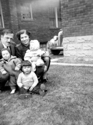 Uncle Phil Fialco.

The kids are Mark Fialco on the left and Marvin Fialco in the  middle.  The lady and the baby on the right are unknown.

 (~1940)